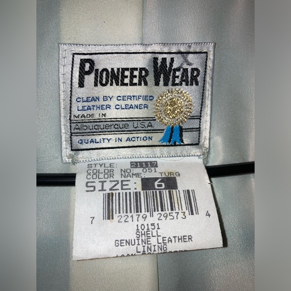 Vintage Turquoise Pioneer Wear Fringe Jacket - Picture 10 of 15